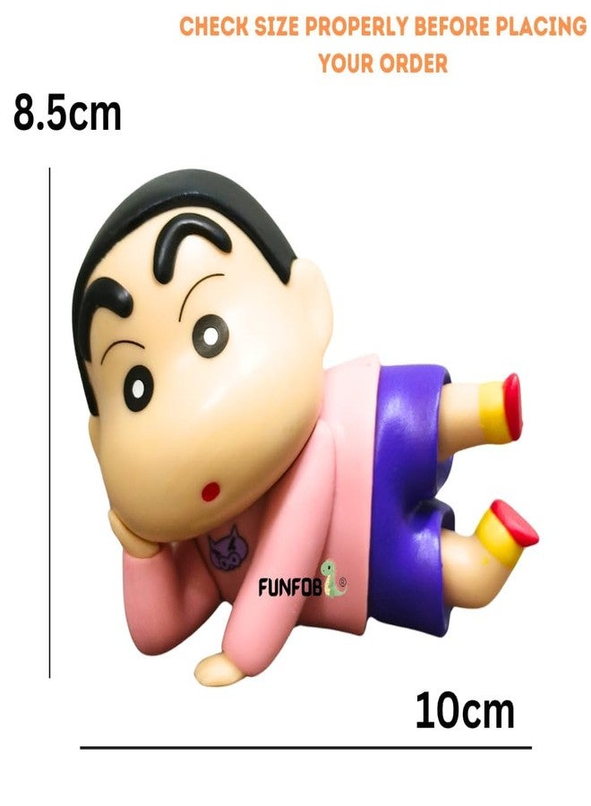 FUNFOB Shinchan Action Figure Length - 10CM Figurine Cartoon Figures Toys for Boys & Girls PVC Multicolour | Shin Pose Red - Image 4